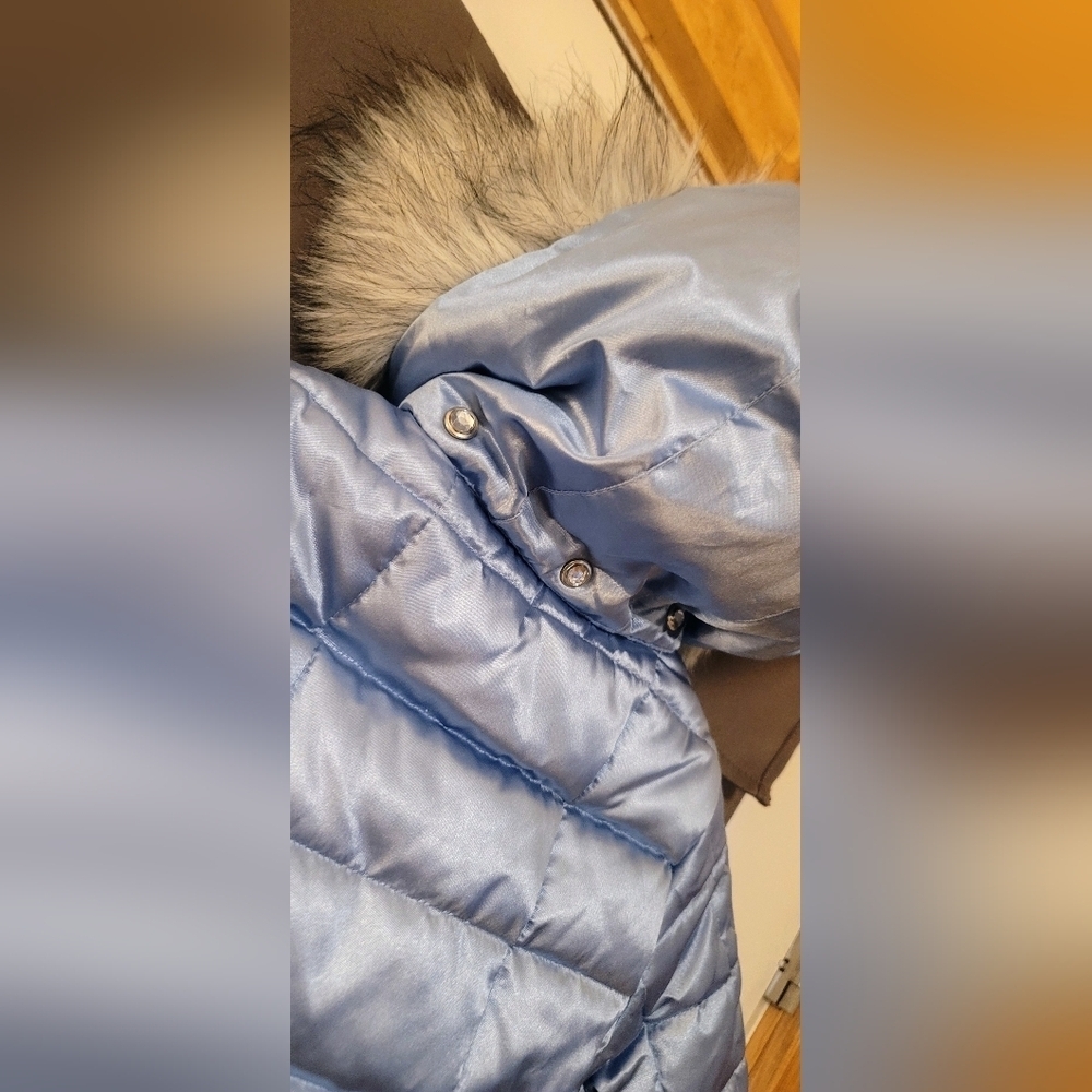 Vintage Y2K Kmart Brand EXTREME Girls 4/5 Blue Pearl Puffer Jacket 90s - Picture 7 of 16